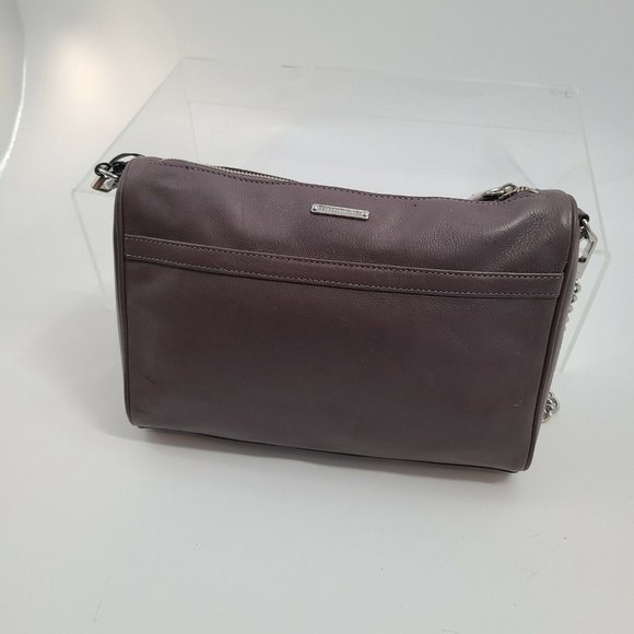 NWT Rebecca Minkoff "Mac" Deep‎ Lavender Leather Clasp Zip Chain Crossbody Bag - Picture 2 of 8